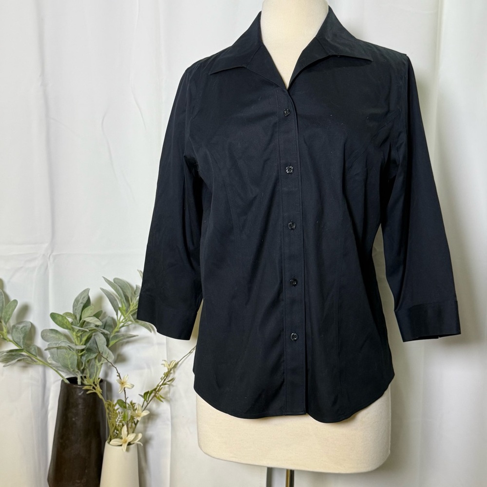 Chico's Classic Black Button Down Shirt